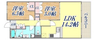 甲子園六石町ハイツの物件間取画像